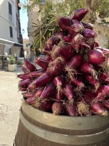 Die berühmten Cipolla di Tropea. Auch Tropea Zwiebeln genannt
