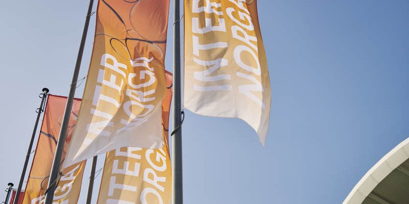 Bild zeigt die Fahnen der Internorga Messe